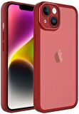 Apple iPhone 14 Plus Kılıf Metal Kamera Korumalı Transparan Renkli Kapak