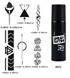 Şerit Sırt Bacak Spray Tattoo Geçici Dövme Seti Dark Sprey Dövme Kiti
