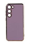 Galaxy S23 Plus Kılıf Kamera Korumalı Altın Kenar Tasarım Silikon
