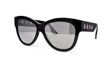 ALEXANDER MCQUEEN  MQ0021S 002 54  Unisex SİYAH Çekik Çerçeve Güneş Gözlüğü