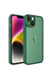 Apple iPhone 13 Kılıf Metal Kamera Korumalı Transparan Renkli Kapak