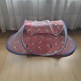 Katlanılabilir Bebek Cibinlik 90 cm Kırmızı Bebek Tül Sineklik Haşere Koruyucu Bebek Çadırı Snoopy