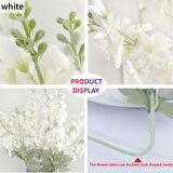 Yapay Çiçek Beyaz Sümbül Tek Dal Tomurcuklu 85*15cm Kumaş Çiçek Uzun Dal