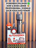 powerdex PD-9400 Profesyonel Zoomlu 40W / 4000 Lümen / Çelik Kasa Avcı El Feneri (Yeni Ürün) Şarjlı