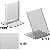 A7 U-Tipi Yatay Şeffaf Föylük Menü Broşürlük Etiketlik Fiyatlık (10 Adet)