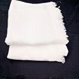 KANAVİÇE İŞLEME KADİFE SOFT BEYAZ HAVLU 2 ADET 50 X 90 CM BEYAZ