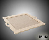 Ahşap boyanabilir kare tepsi-sunumluk