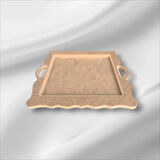 Ahşap boyanabilir kare tepsi-sunumluk