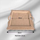 Ahşap boyanabilir kare tepsi-sunumluk