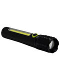 Gold Silver Gs 400 10w Çelik Kasa Zoom Özellikli Usb Şarjlı El Feneri Siyah