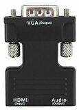 Ses Destekli Hdmi To Vga Monitör Çevirici Dönüştürücü Adaptör