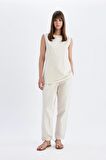 DeFacto Regular Fit Bisiklet Yaka Pamuklu Kolsuz Basic Düz Tunik D2953AX24HSER234