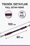 Yeni Nesil Vidasız Kapı Barfiksi 100 cm Şınav Mekik Barfiks Çubuğu Siyah