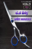 Kuyruklu Paslanmaz Çelik Saç Kesim Makası Düz Uçlu Profesyonel Makas XLQ515Blue