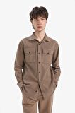 DeFacto %100 Pamuk Regular Fit Polo Yaka Basic Düz Uzun Kollu Gömlek B2654AX25SPBN229