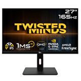 TWISTED MINDS 27 TM272QE QHD 165Hz 1MS HDMI DP FREESYNC/GSYNC ÇERÇEVESİZ RGB IPS GAMING MONİTÖR