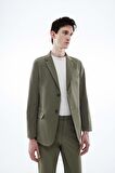 DeFacto Regular Fit Ceket Yaka Düğmeli Astarlı Basic Düz Blazer Ceket B7179AX24SPKH438