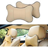 Opel Mokka Uyumlu bej 2li koltuk başlığı kaliteli suni deri spor yastık araca özel set 
