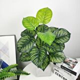 Yapay Çiçek Demet Difenbahya Sarı Çizgili 12Dal 55cm Salon Çiçeği Yapay Bitki