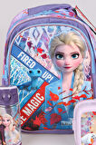 DEKOMUS LİSANSLI ELSA FROZEN SALTO ICE MAGIC  "OKUL ÇANTASI,BESLENME KABI VE 500 ML TRITAN MATARA OKUL SETİ 