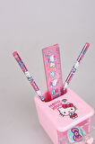 DEKOMUS İLE YENİ SEZON LİSANSLI HELLO KITTY MASA KALEMLİĞİ,CETVEL,KURŞUN KALEM,SİLGİ VE KALEMTRAŞ SETİ