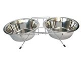Tommy Tel Ayakli İkili Çelik Mama Kabı 120 Oz