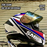Smk Typhoon Freeride GL152 Mavi Kask (Fit Kalıp) (Şeffaf Vizörlü)