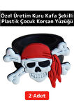 Özel Üretim Kuru Kafa Tasarım Parti Kostüm Eğlence Hediyelik Çocuk Plastik Korsan Yüzüğü 2 Adet