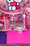 YENİ SEZON LİSANSLI HELLO KITTY İLKOKUL,BESLENME VE KALEM ÇANTASI İLE BESLENME KABI,MATARA KIRTASİYE OKUL SETİ