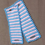 Uretti - Emine 9106 - 0854 El Örgüsü Çift Renkli 2’li Banyo Lifleri - Pembe / Mavi