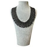 Uretti - Özlem 9422 7719 El Yapımı Siyah Kum Boncuk Yaka Kolye