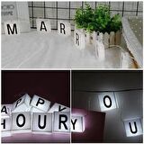 MyVirtus 10lu Lightbox Işıklı Harf Mesaj Panosu Dekoratif  Harf Işık Zinciri