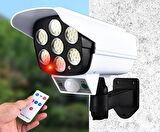 Gaman 77 LED Hareket Sensörlü Kumandalı Güneş Enerjili LED Solar Bahçe Lambası Armatürü Sahte Kamera