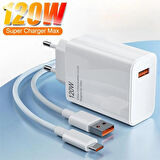 120w Turbo Saniye Göstergeli Hızlı Şarj Aleti Adaptör Kablo Set (markasiz)