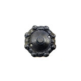 Antika Tarz Dekoratif Pirinç Güllü Kapı Zili - 75mm, Oksit