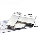 100 Adet 20x10x2 Mm Neodyum Mıknatıs Köşeli Magnet N35 Nikel Kaplama Güçlü Kaliteli Dayanıklı
