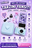 4k Çantalı Dijital Retro Video Kamera 48mp 16x Zoom Işıklı (32gb) Kart Dijital Fotoğraf Makinesi Mavi
