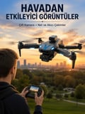 Katlanabilir Çift Kameralı Drone Uzaktan Kumandalı Hava Aracı
