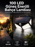 Solar Sensörlü Duvar Lambası Bahçe Lambası Parlak Beyaz Işık Suya Dayanıklı