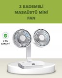 Çift Kafalı Masaüstü Ve Duvar Tipi Sessiz Usb Şarjlı Fan