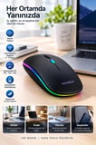 Kablosuz Şarjlı Sessiz Tıklamalı Ergonomik Mouse