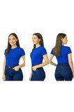 Body Bisiklet Yaka Yarım Kol örme kumaş viskon body kadın