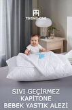 %100 Doğal Pamuk Kapitone Bebek Sıvı Geçirmez Yastık Alezi Koruyucu 35x45 Cm 120grm2
