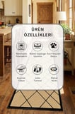 Siyah Modern Mutfak Halısı Yıkanabilir Kaymaz Su İtici