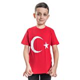 Çocuklar İçin Türk Bayraklı Tişört 2 Yaş 12 Yaş Arası Türk Bayrağı Unisex