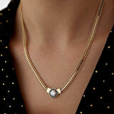 Sekizgen Desen Taşlı Viyana Zincir