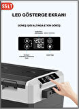 Hooger GERMAN 55 LT Geniş Kabin Tekerlekli Dijital Göstergeli Oto Buzdolabı 12-24 Volt -20 Derece Soğutma