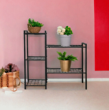 DEKORATİF METAL AYAKLI 5 TEL RAFLI SAKSI STANDI KATLI SAKSILIK ÇİÇEKLİK BAHÇE VE BALKON DEKORU GARDEN