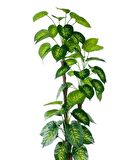 Yapay Çiçek Difenbahya Sarı Yeşil 3Katlı 190cm 54Yaprak Siyah Plastik Saksıda Yapay Bitki