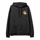 Astro-8  Baskılı Siyah Hoodie